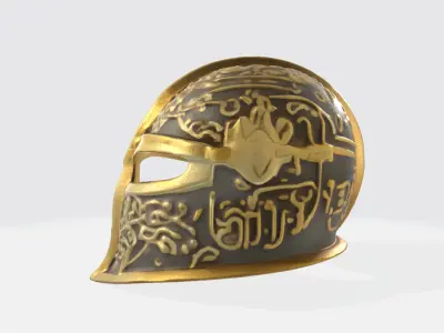 Medieval Knight Helmet Low-poly 3D model