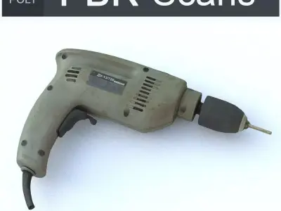 Drill Low Poly electric Low-poly 3D model