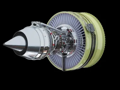 Turbofan Aircraft Engine 3D model