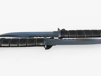 Combat Knife Low-poly 3D model 9