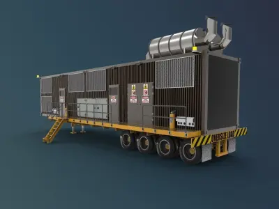 industrial mining genset 3D model