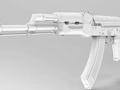 ak - 47 lowpoly and highpoly Free low-poly 3D model