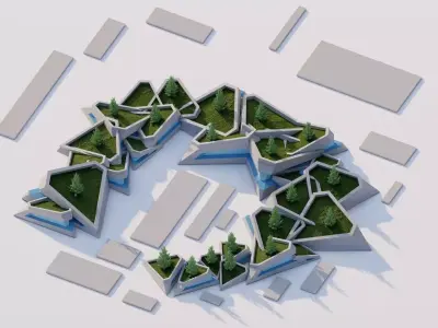 public park-Private Park Landscape 3D model 9