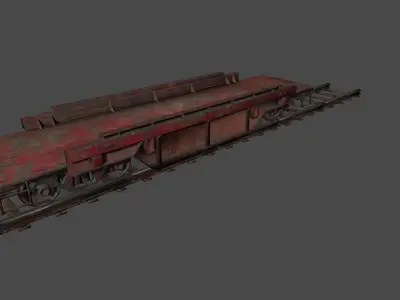 Train wooden ladder Low-poly 3D model