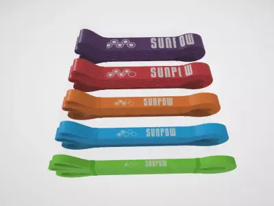 Powerband 5 levels resistance band for full body  Low-poly 3D model