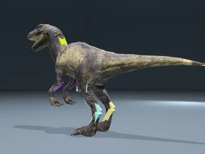 This dinosaur model  Raptor Low-poly 3D model