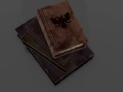 Old Books 3D Model  Low-poly 3D model