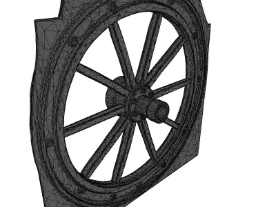 Rusty Iron Cart Wheel 3D Model 3D model