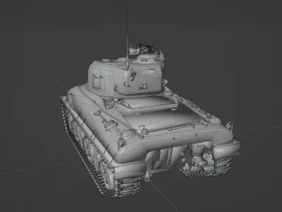 M4 A1 LATE SHERMAN Low-poly 3D model
