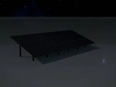 Solar module version 1 width 23500mm tilt angle 20 degrees Low-poly 3D model