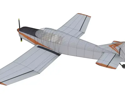 Jodel D140 Mousquetaire Low-poly 3D model
