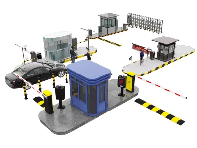 Parking security booth 3D model purchase