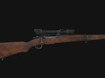 Springfield rifle Low-poly 3D model