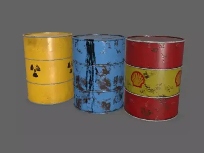 Oil Barrels PBR Free low-poly 3D model