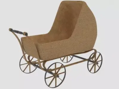 Antique baby carrier Low-poly 3D model