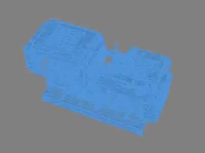 Industrial Diesel Generator Assembled and Exploded  Low Poly  Low-poly 3D model