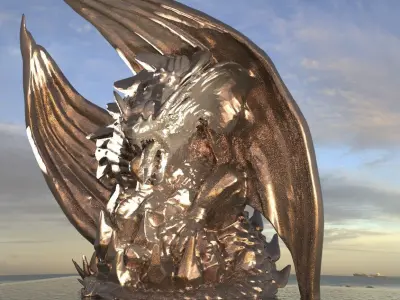Dragon Monolith statue 3  3D model