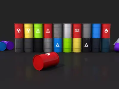 Pack Barrel Low-poly 3D model