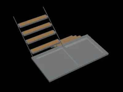 Modern stair Free low-poly 3D model