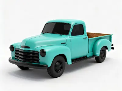 Retro Vintage Pickup Truck Vehicle 3d model Low-poly 3D model