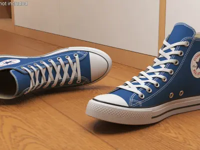 Blue Converse All Stars Sneakers 3D model