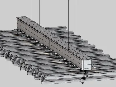 PIANOFORTE modern glass pendant light 3D model