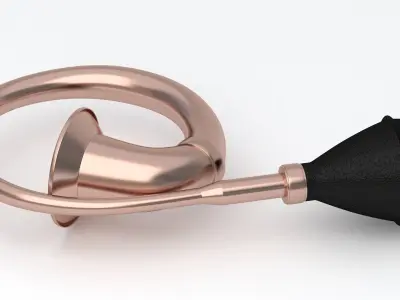 Vintage Vehicle Horn Copper 02 3D model
