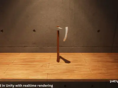 Low Poly Axe on table Free low-poly 3D model
