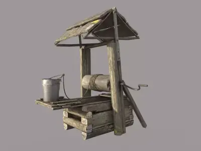 Wooden Water Well 3D model purchase