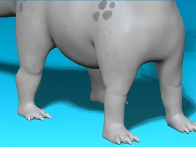 cartoon grey dino Low-poly 3D model