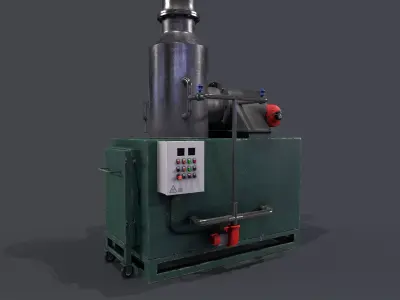 Medical Incinerator Low-poly 3D model