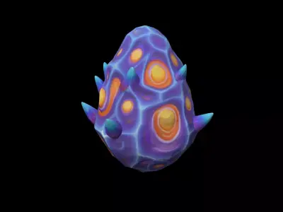 Low Poly Stylized Stellar Spikestone Egg Low-poly 3D model
