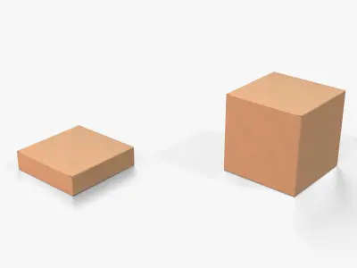 Tuck Top Boxes – Cube and Flat Set 3D model