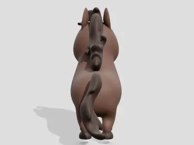 Cute brown horse  3D model