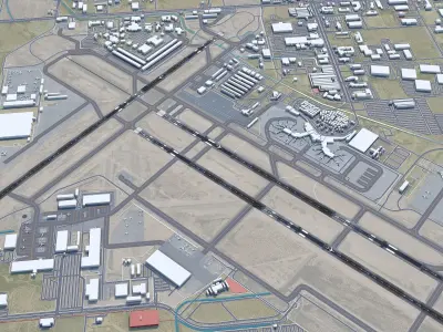 Tucson Airport 10km Low-poly 3D model