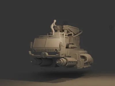 Galaxy truck spaceship Low-poly 3D model