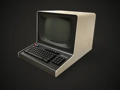 Retro Computer Terminal Low-poly 3D model