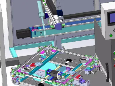 Double-station aluminum frame welding machine 3D model
