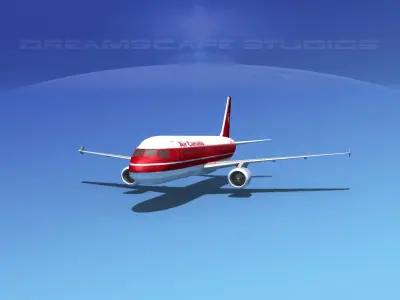 Airbus A320 LP Air Canada Low-poly 3D model
