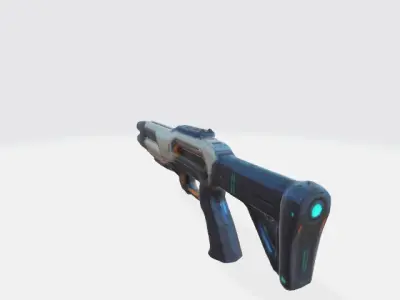 Lowpoly scifi gun Low-poly 3D model shop