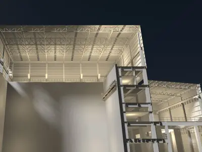 Industrial building in section cut 25i14 3D model