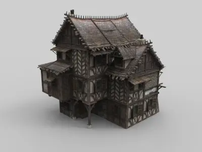 Medieval house fantasy 13 Low-poly 3D model