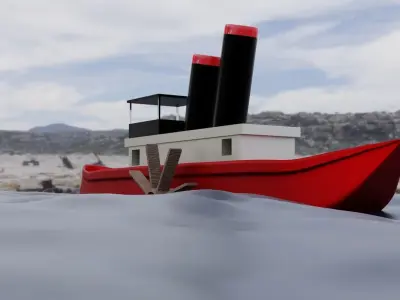 Ship Boat Low-poly 3D model
