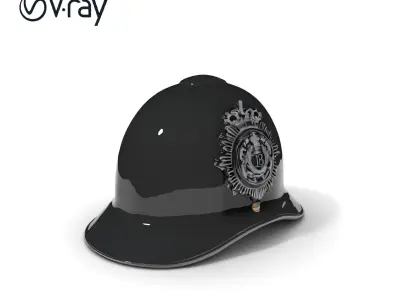 British Bobby Helmet D Model Pack Low-poly 3D model