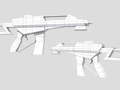 gun lowpoly gun gun for 3d gaming 3D model