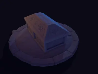 Stylized Sarcophagus PBR Low-poly 3D model
