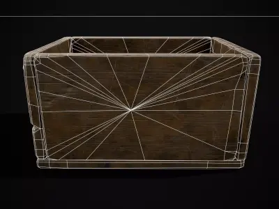 Plain Wood Crate Low-poly 3D model