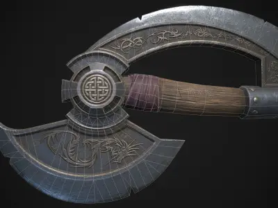 Viking Axe Low-poly 3D model 26
