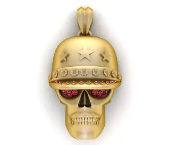  Military Skull Helmet Pendant 3D Printable Model 3D print model