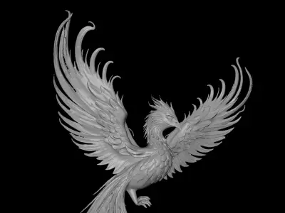 Phoenix 3D print model Low-poly 3D model